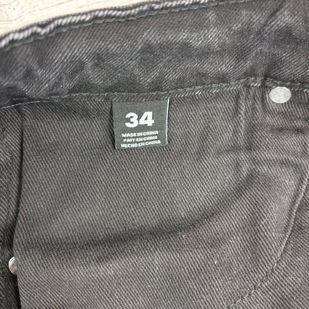 Embellish Mens Black Distressed Skinny Jeans With Colorful Patches Size 34 - Picture 16 of 16